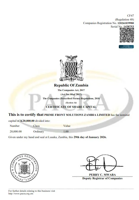 NAPSA compliance certificate preview