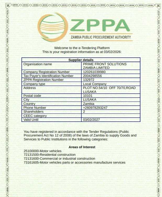 ZPPA supplier registration preview